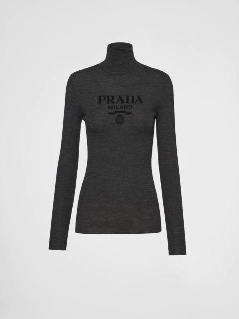 Prada Superfine 양모 turtleneck 스웨터