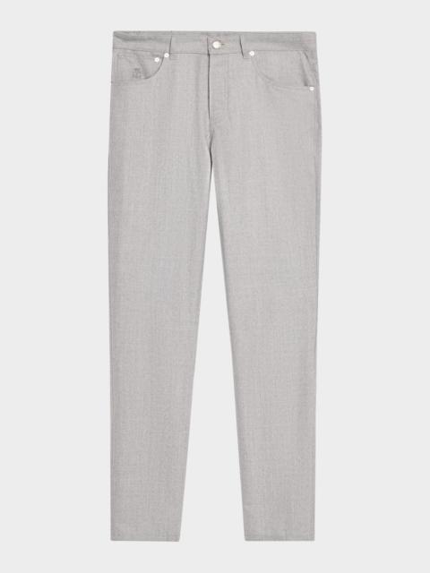 Brunello Cucinelli Men's Flannel Tapered Leg Five-Pocket Pants