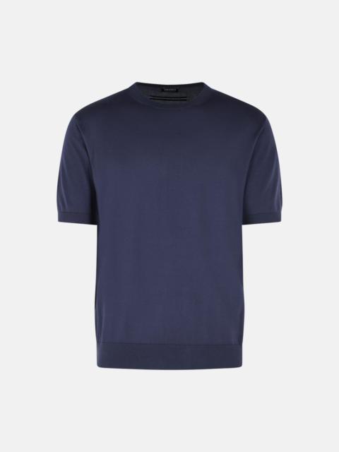 ZEGNA BLUE COTTON T-SHIRT