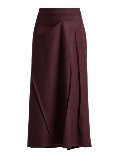 Victoria Beckham Tailored Wool Midi Skirt purple