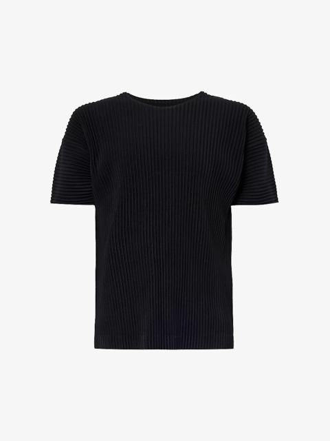 Basic pleated knitted T-shirt