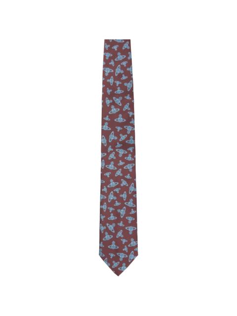Vivienne Westwood Burgundy Silk Tie