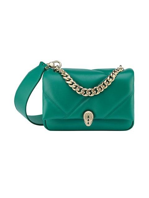 BVLGARI Serpenti Cabochon Matelassé Leather Crossbody Bag