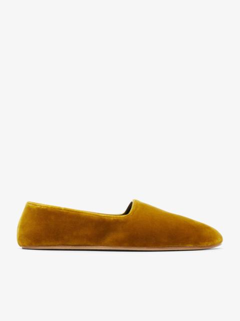 The Row Ponti mustard velvet slippers