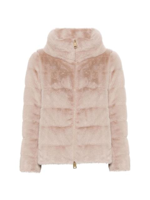 faux-fur zipped jacket