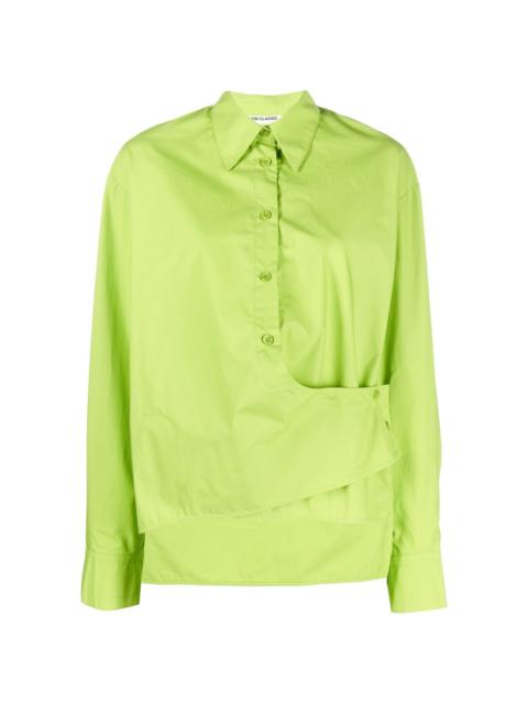LOW CLASSIC wrap-around asymmetric shirt