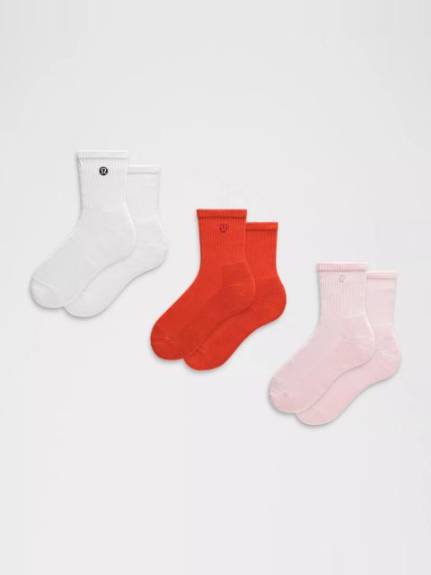lululemon Unisex Daily Essential Quarter Socks *3 Pack