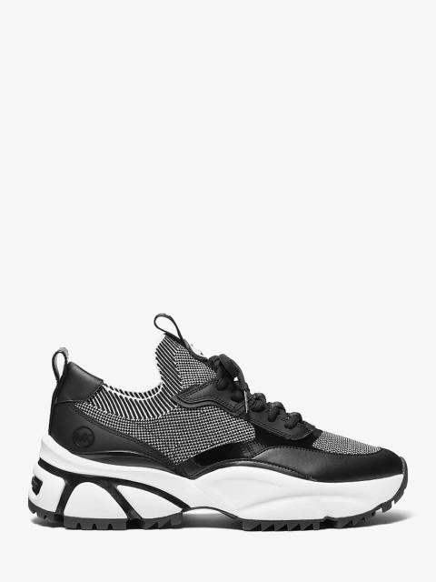 MICHAEL KORS Darius Two-Tone Stretch Knit Trainer
