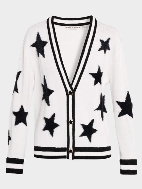 Alice + Olivia Bradley Star Wool-Blend Cardigan