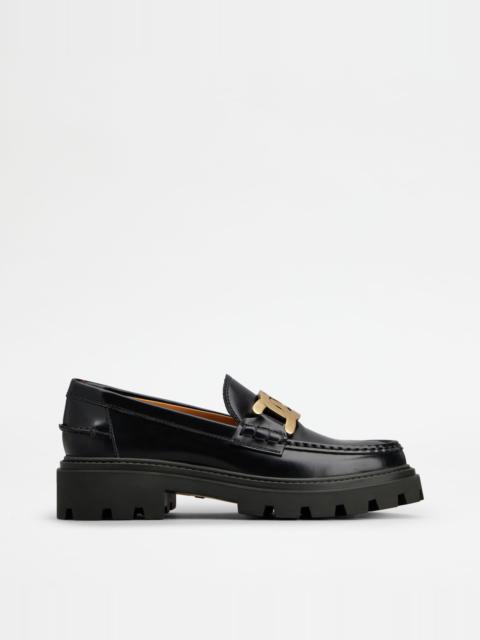 Tod's KATE LOAFERS IN LEATHER - BLACK