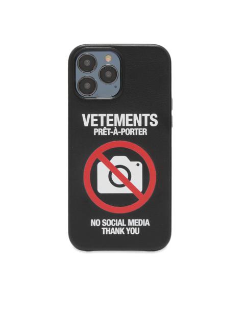 VETEMENTS VETEMENTS No Social Media iPhone 13 Pro Max Case
