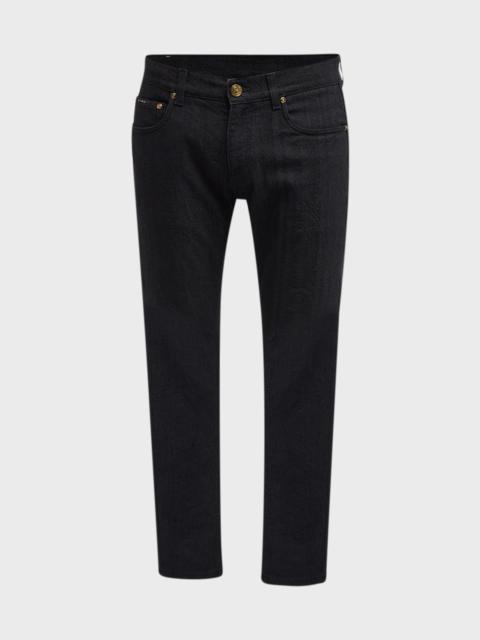 Men's Tonal Jacquard Denim Jeans