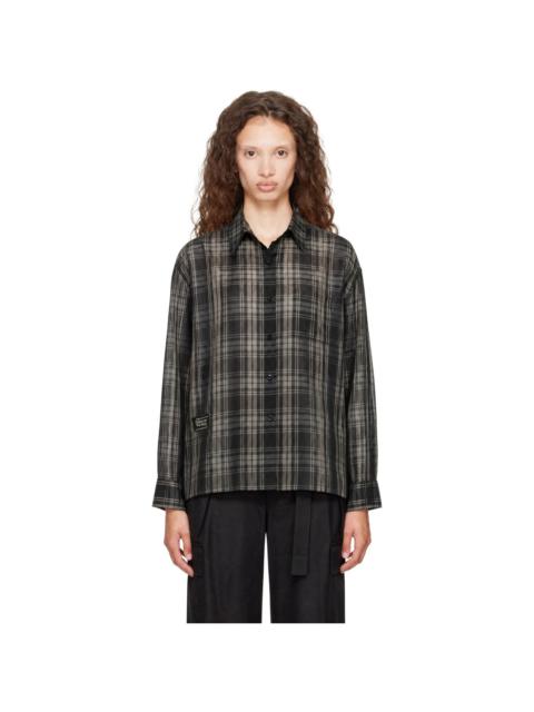 Song for the Mute Black & Beige L/S Cropped School Shirt