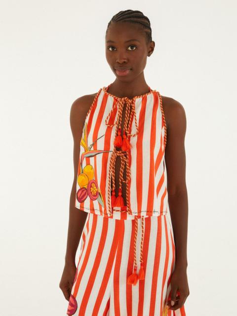 FARM RIO Blouse With Rope Detail And Embroidery