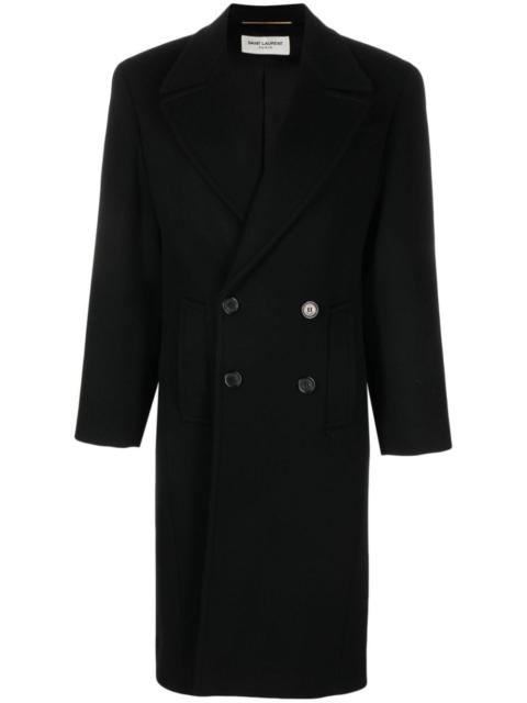 SAINT LAURENT shoulder-pad double-breasted coat