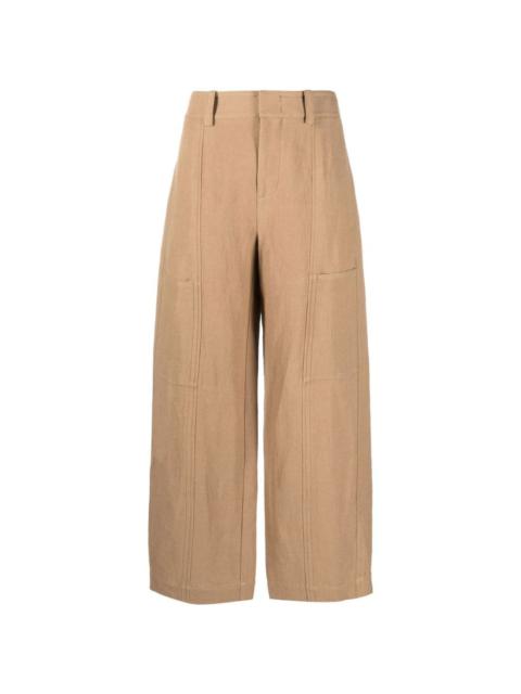 one tone-patch wide-leg trousers