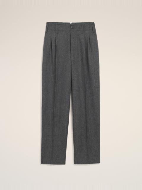 AMI Paris GREY TWO-PLEATS WOOL TROUSERS