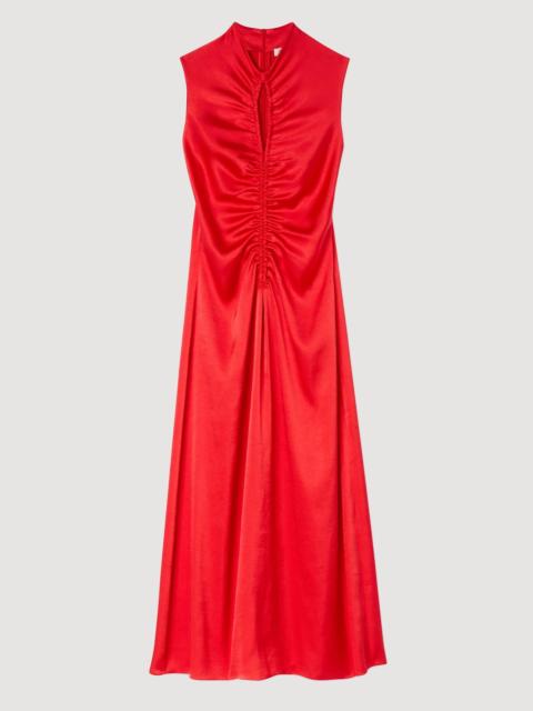 DRAPED SATIN-EFFECT DRESS