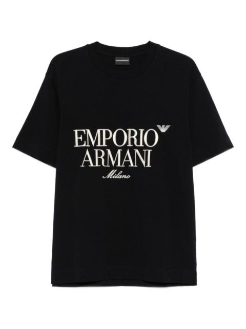 EMPORIO ARMANI logo-embroidered T-shirt
