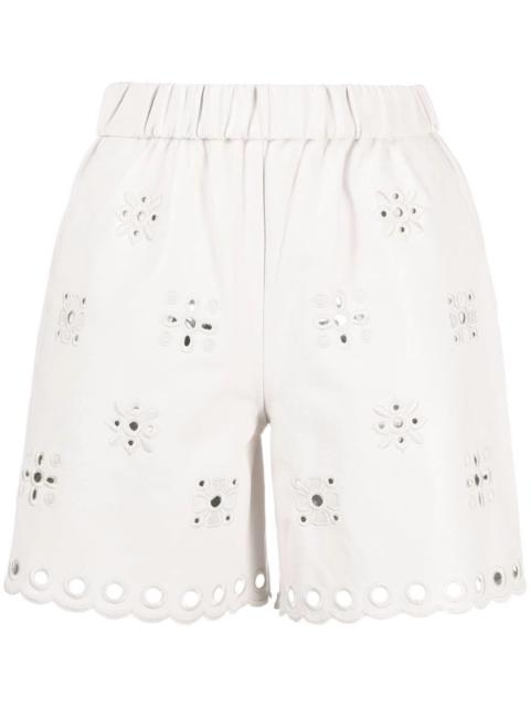 REDValentino broderie lambskin shorts