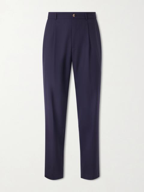 DE BONNE FACTURE Straight-Leg Pleated Super 130s Wool Suit Trousers