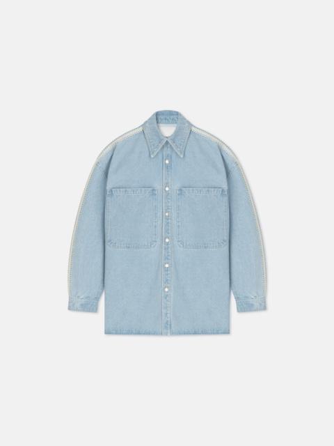 Nanushka Crochet-Trimmed Denim Shirt