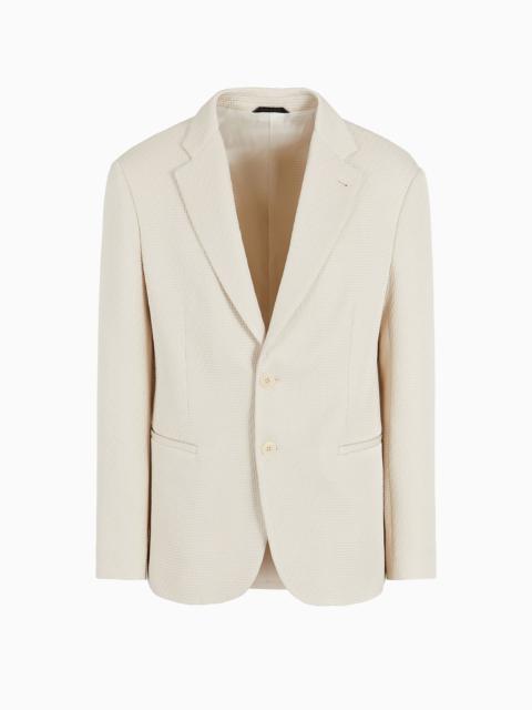 GIORGIO ARMANI Single-breasted jacket in a quilted silk blend