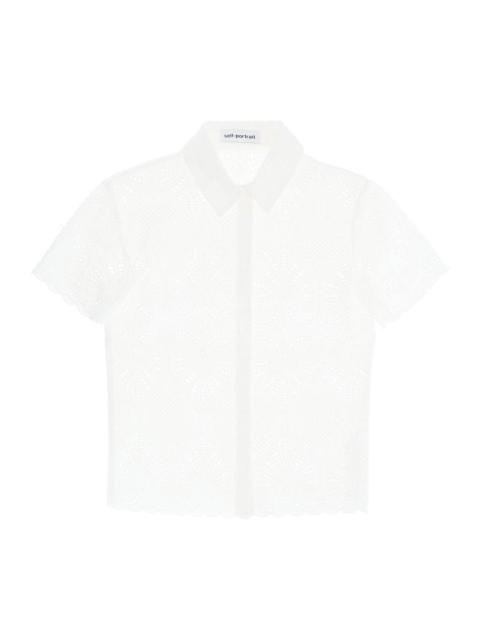 SHORT-SLEEVED SANGALLO LACE SHIRT