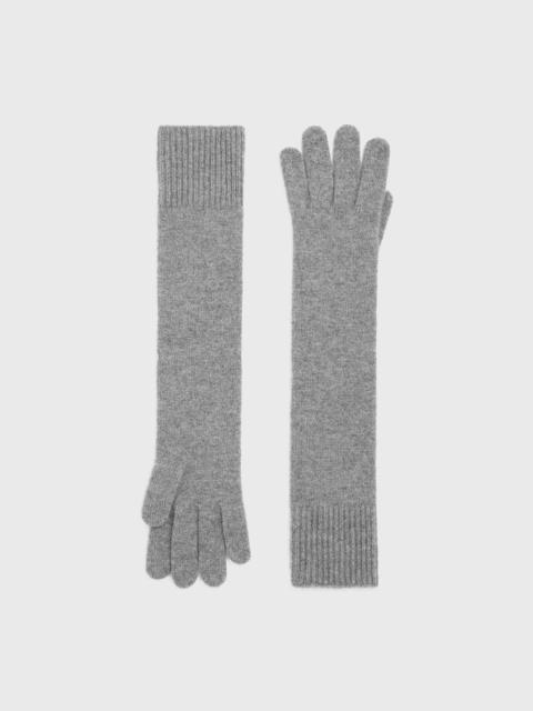 Totême Long knit gloves grey melange