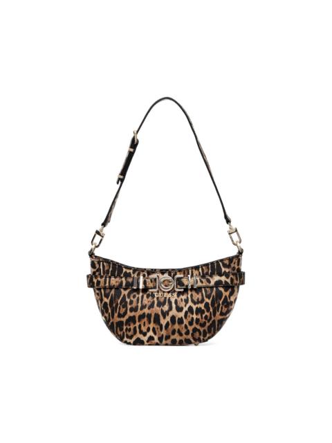 GUESS USA Cirene leopard-print buckle-detail tote bag