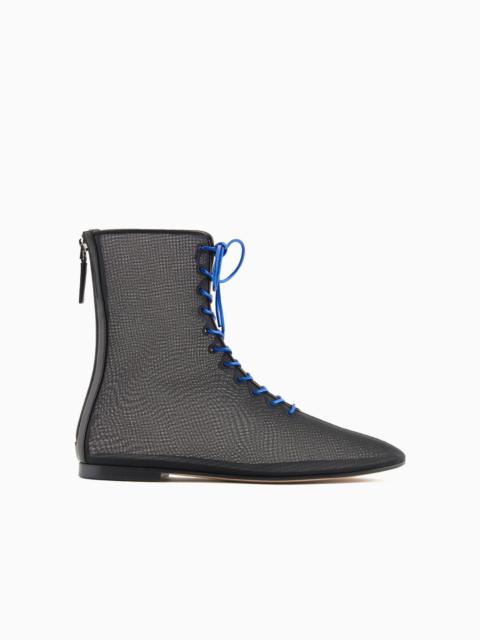 GIORGIO ARMANI Tulle and nappa-leather ankle boots