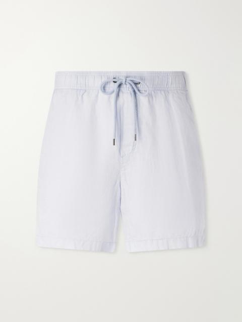 JAMES PERSE Straight-Leg Garment-Dyed Linen Drawstring Shorts