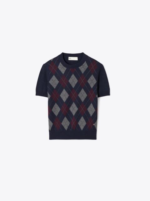 TORY BURCH Merino Wool Argyle Sweater