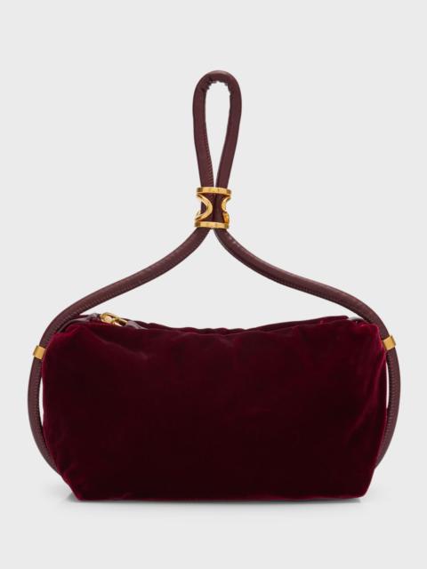 Velvet Pouch Top-Handle Bag
