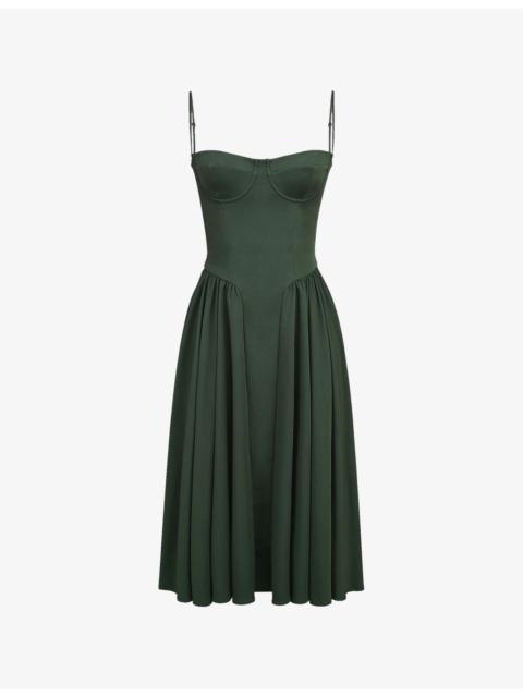 House of CB Samaria corseted woven midi dress