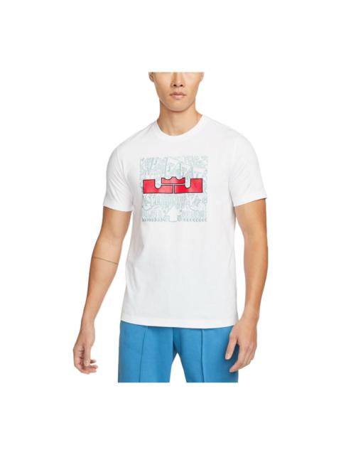 Nike Nike Cartoon Pattern Printing Knit Casual Short Sleeve White DQ1884-100