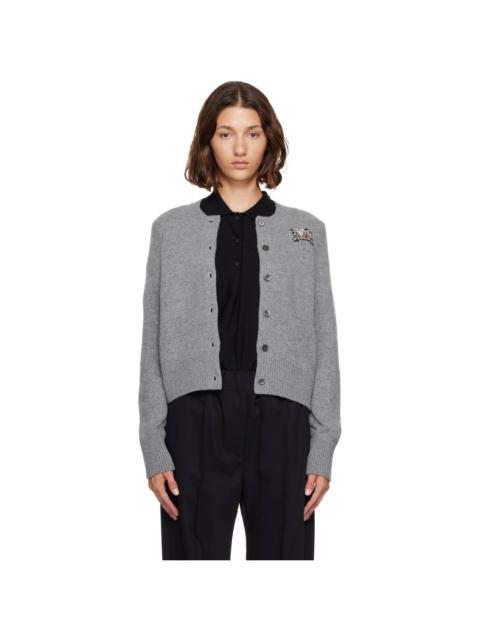 Burberry Gray Wool Cardigan