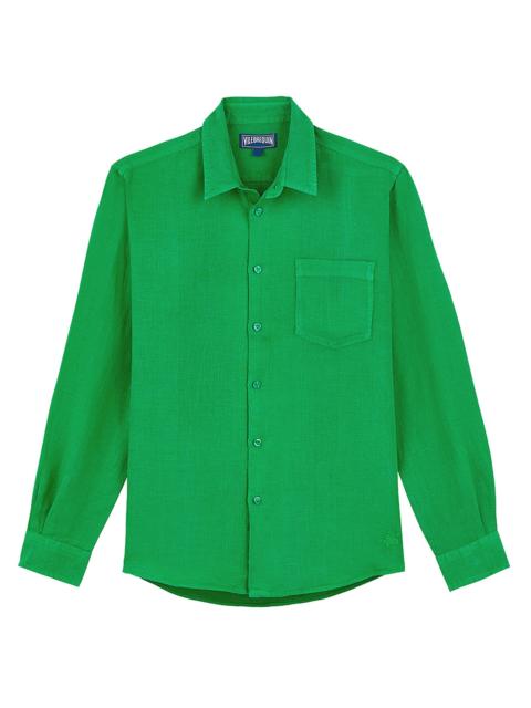 Vilebrequin Men's Caroubis Linen Button-Front Shirt - Jungle