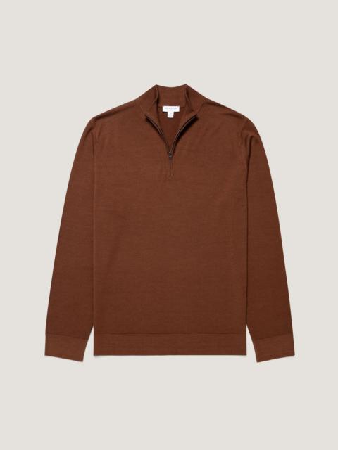 Sunspel Extra‑Fine Merino Half Zip Jumper