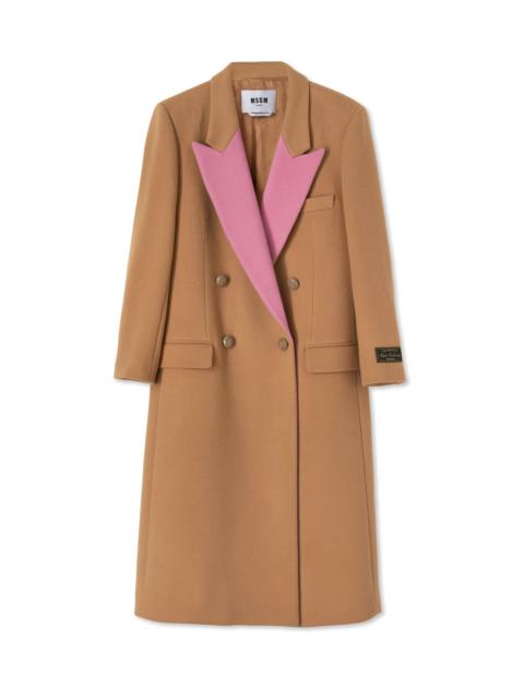 MSGM Virgin wool double-breasted coat "Wool Felt"