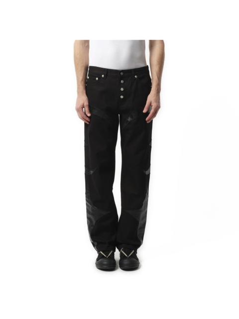 Thug Club TC Leather Washing Denim Pants in Black