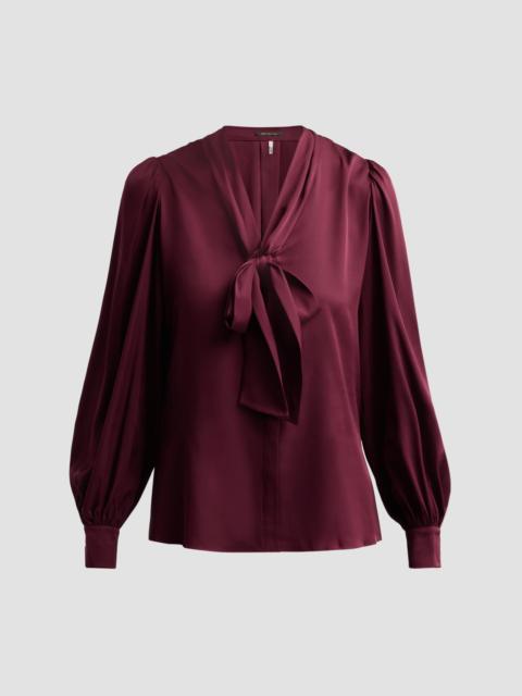 KOBI HALPERIN Women's Selena Stretch-Silk Tie-Front Blouse - Berry