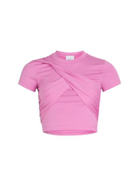 draped cropped organic cotton T-shirt