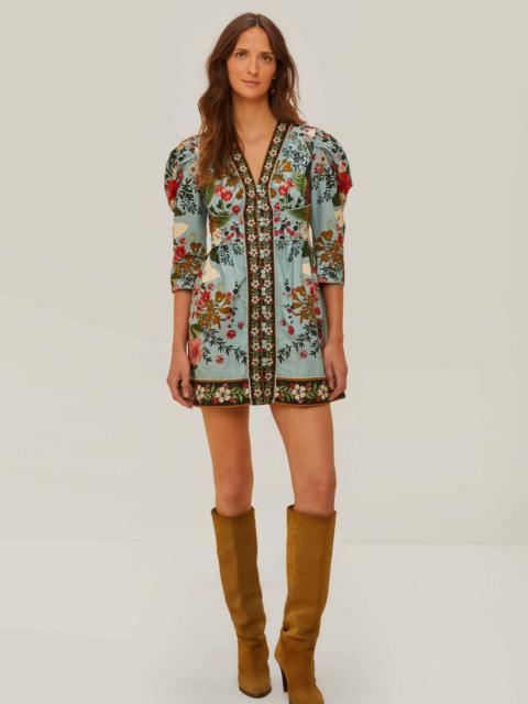 FARM RIO Blue Beauty Bouquet Mini Dress