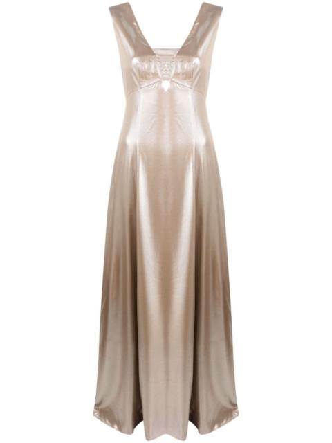 PESERICO laminated flared dress