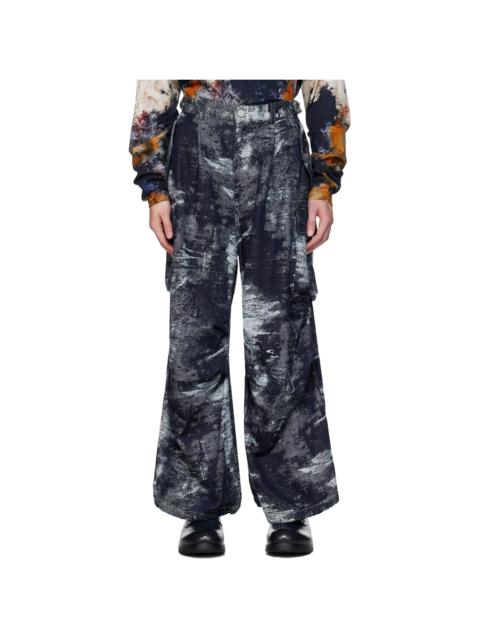 TAAKK Navy Cargo Pocket Jeans