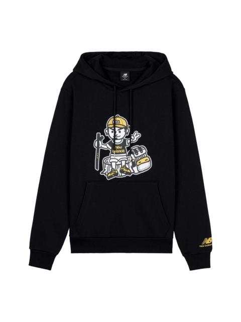 New Balance New Balance Men's New Balance hooded Printing Pullover Black AMT03339-BK