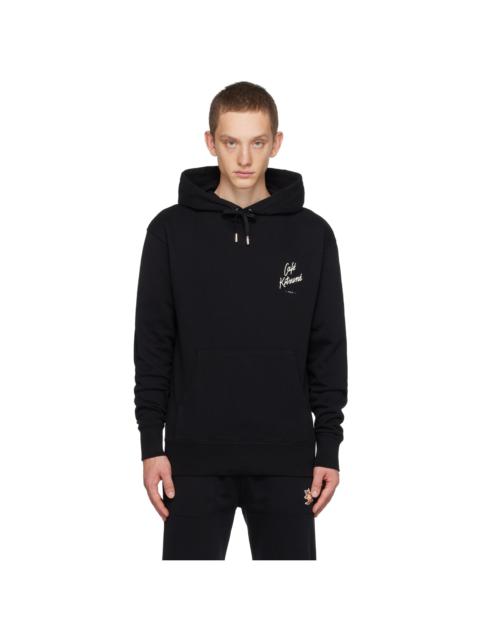 Maison Kitsuné Black 'Café Kitsuné' Hoodie | REVERSIBLE