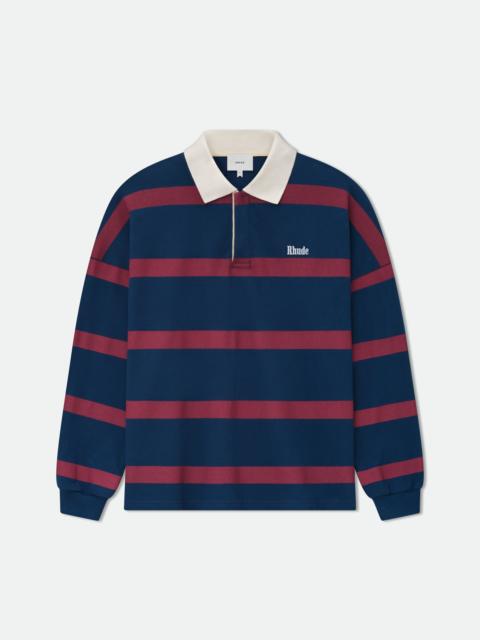 STRIPED LS PIQUE POLO