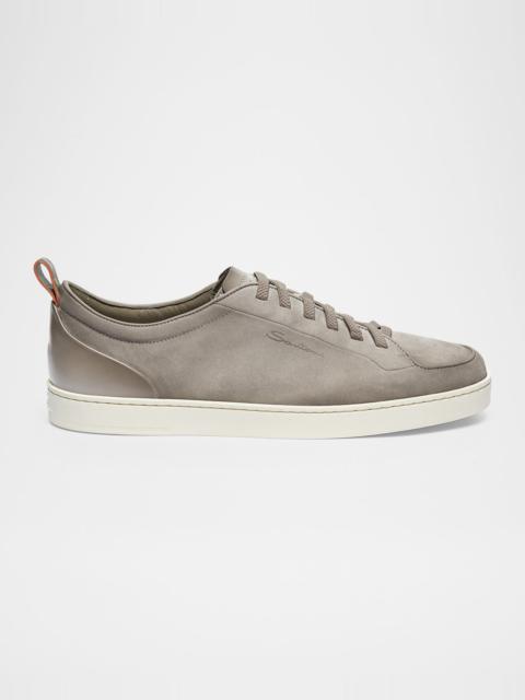 Santoni Men's Off Duty Nubuck Leather Low-Top Sneakers